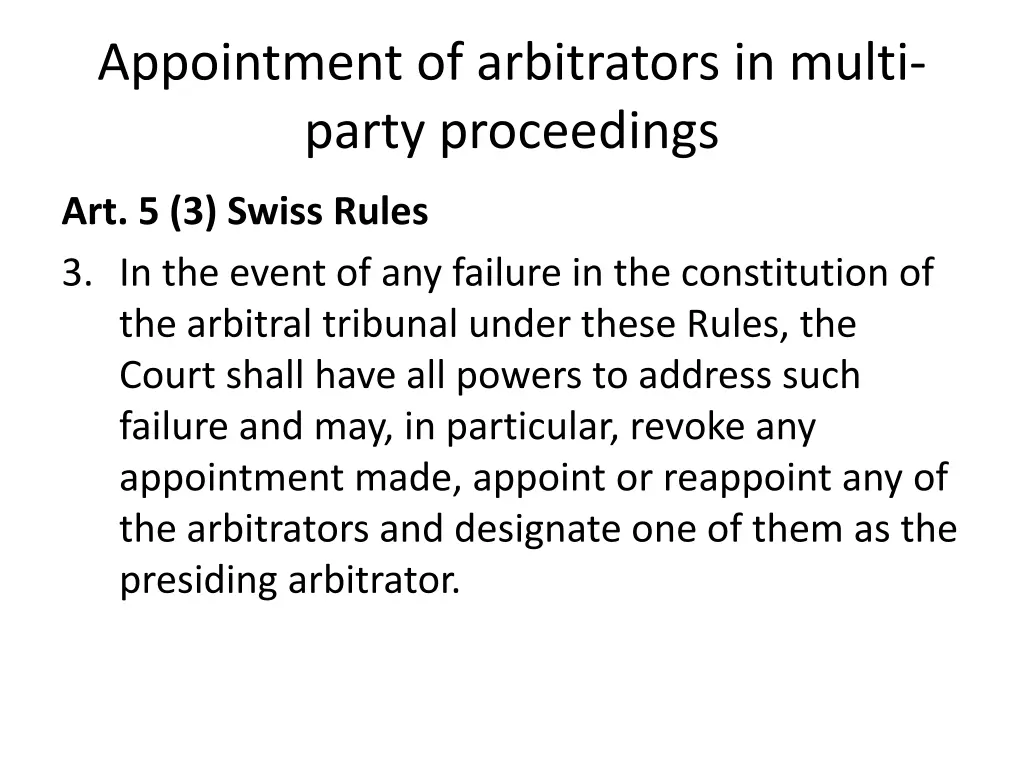 appointment of arbitrators in multi party 8