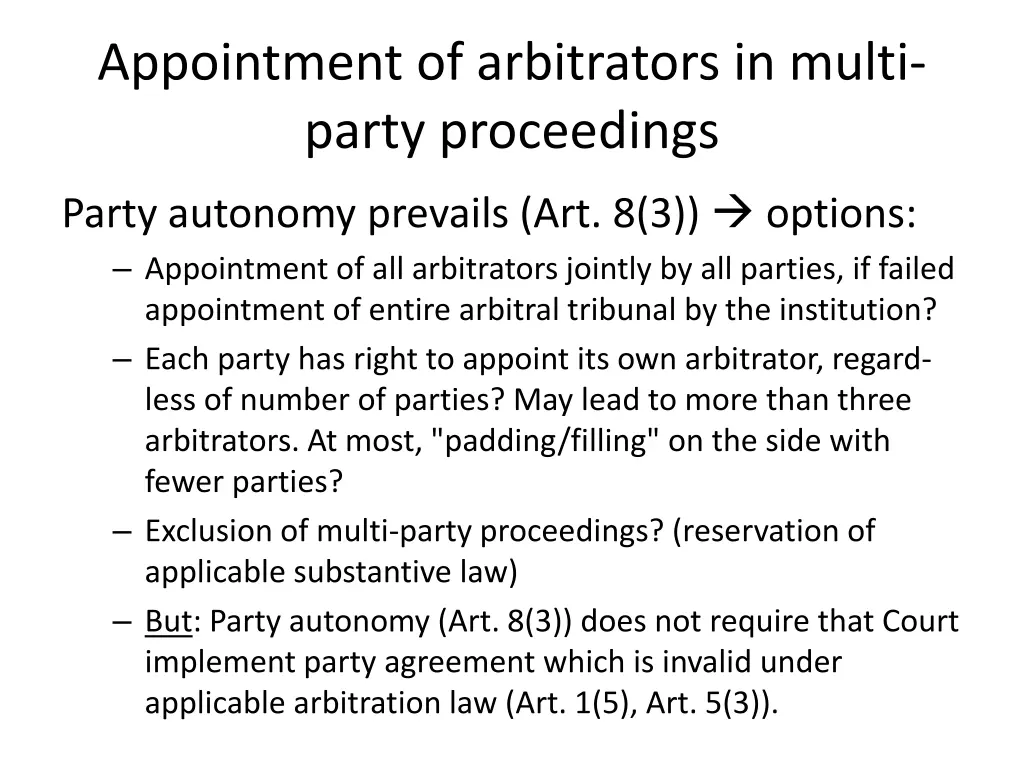 appointment of arbitrators in multi party 9
