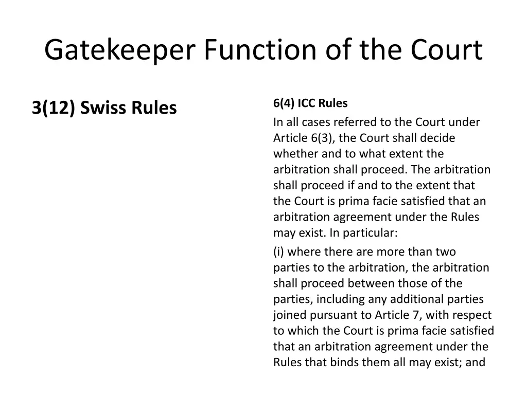 gatekeeper function of the court 1