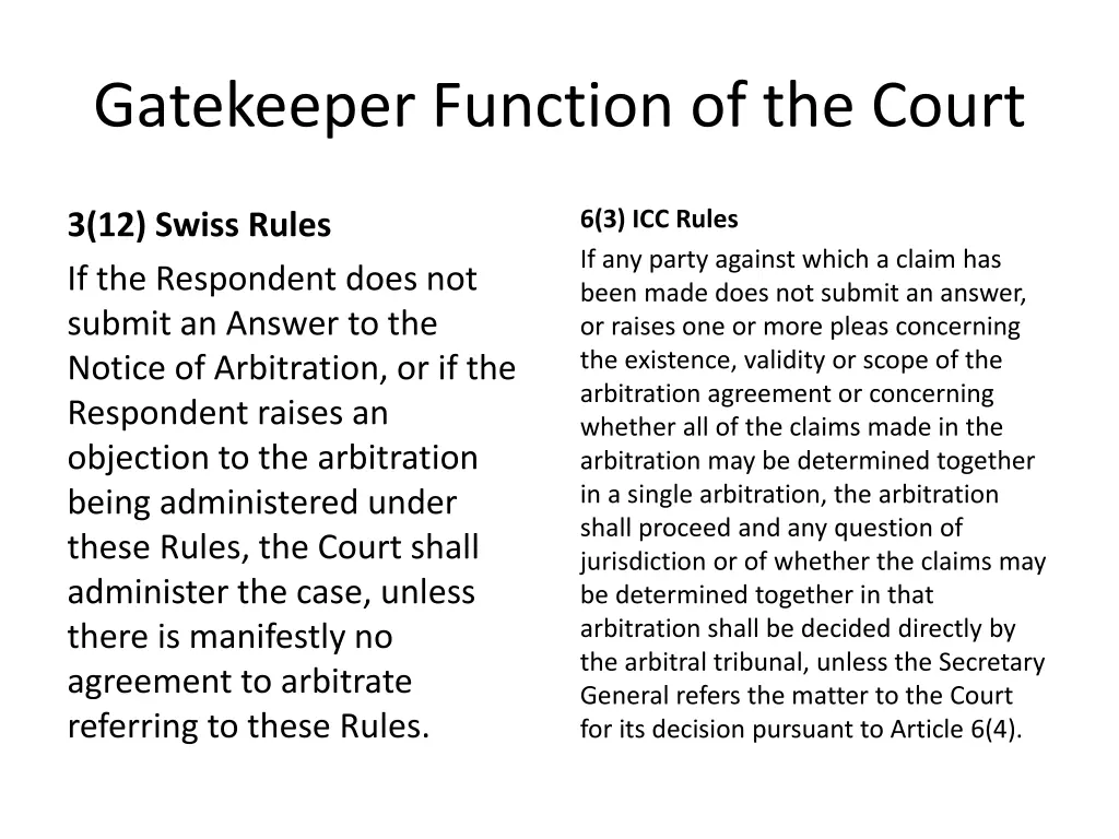 gatekeeper function of the court