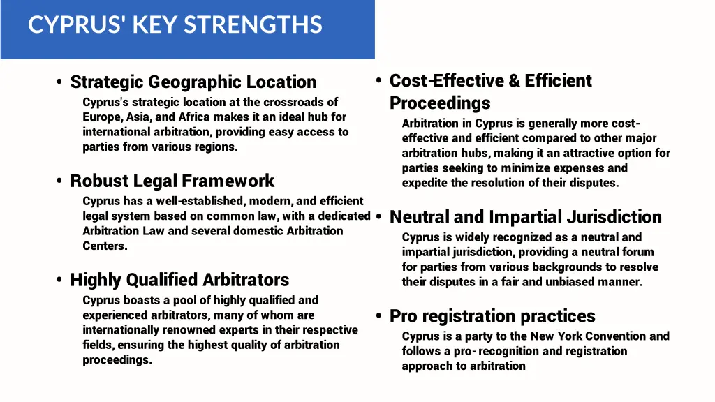 cyprus key strengths 1