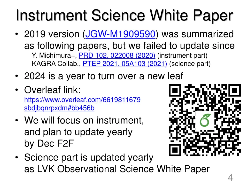 instrument science white paper 2019 version