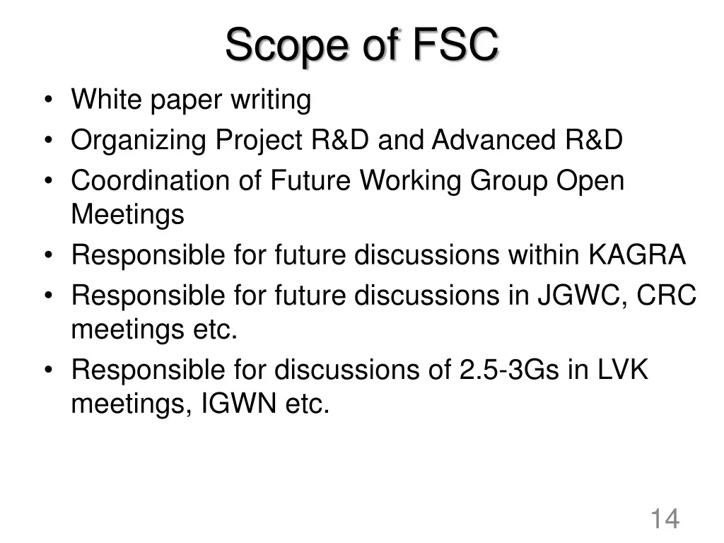 scope of fsc