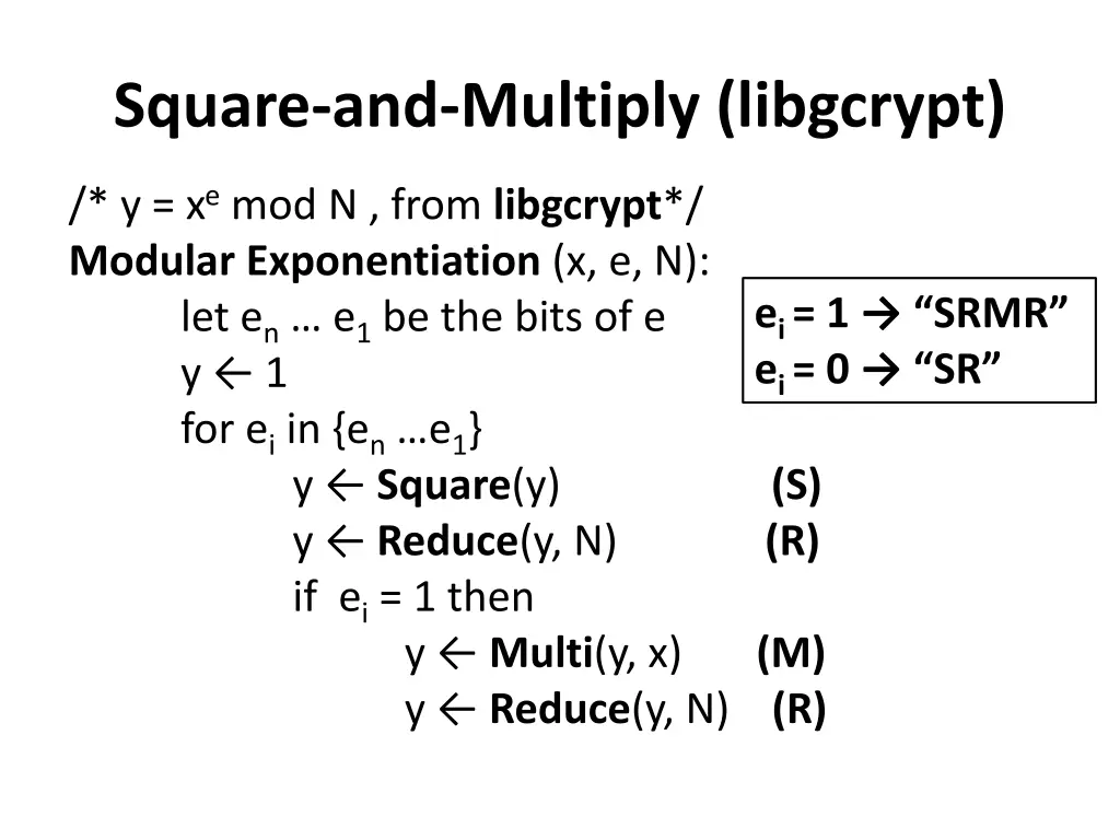 square and multiply libgcrypt