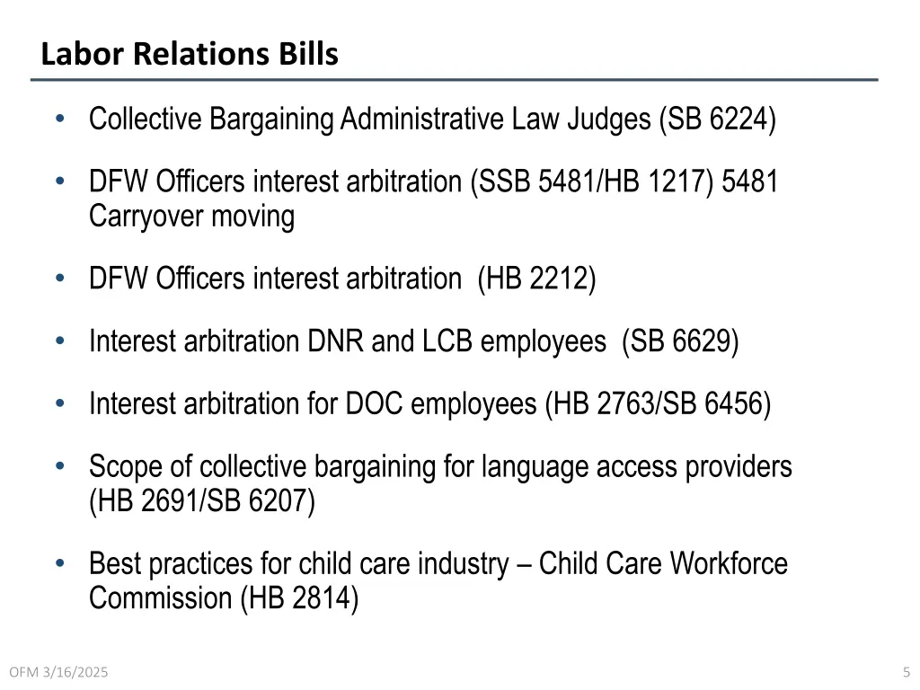 labor relations bills