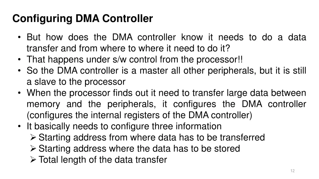 configuring dma controller