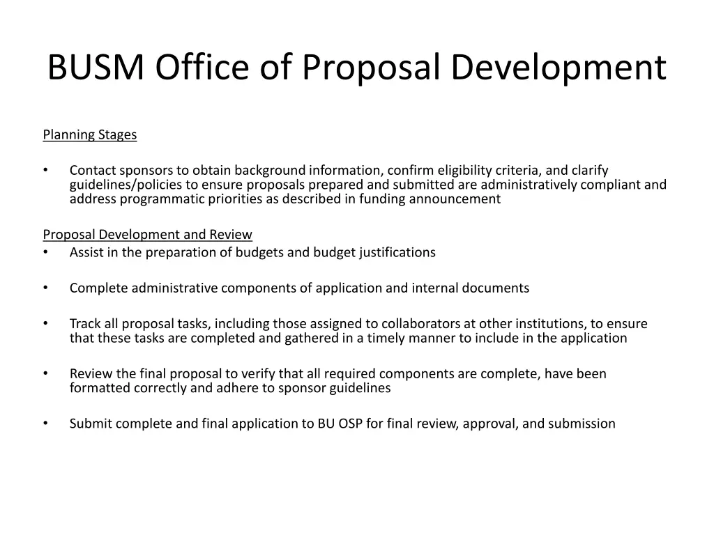 busm office of proposal development