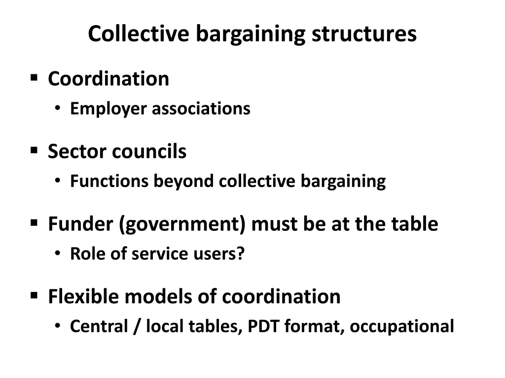 collective bargaining structures