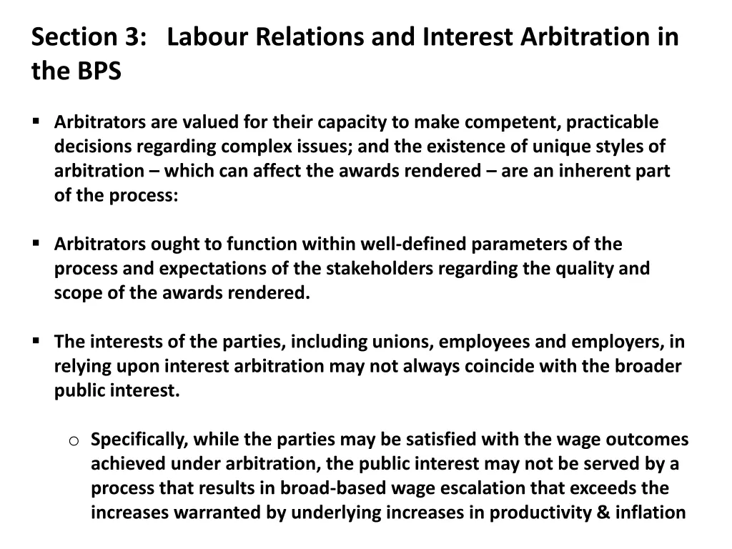 section 3 labour relations and interest