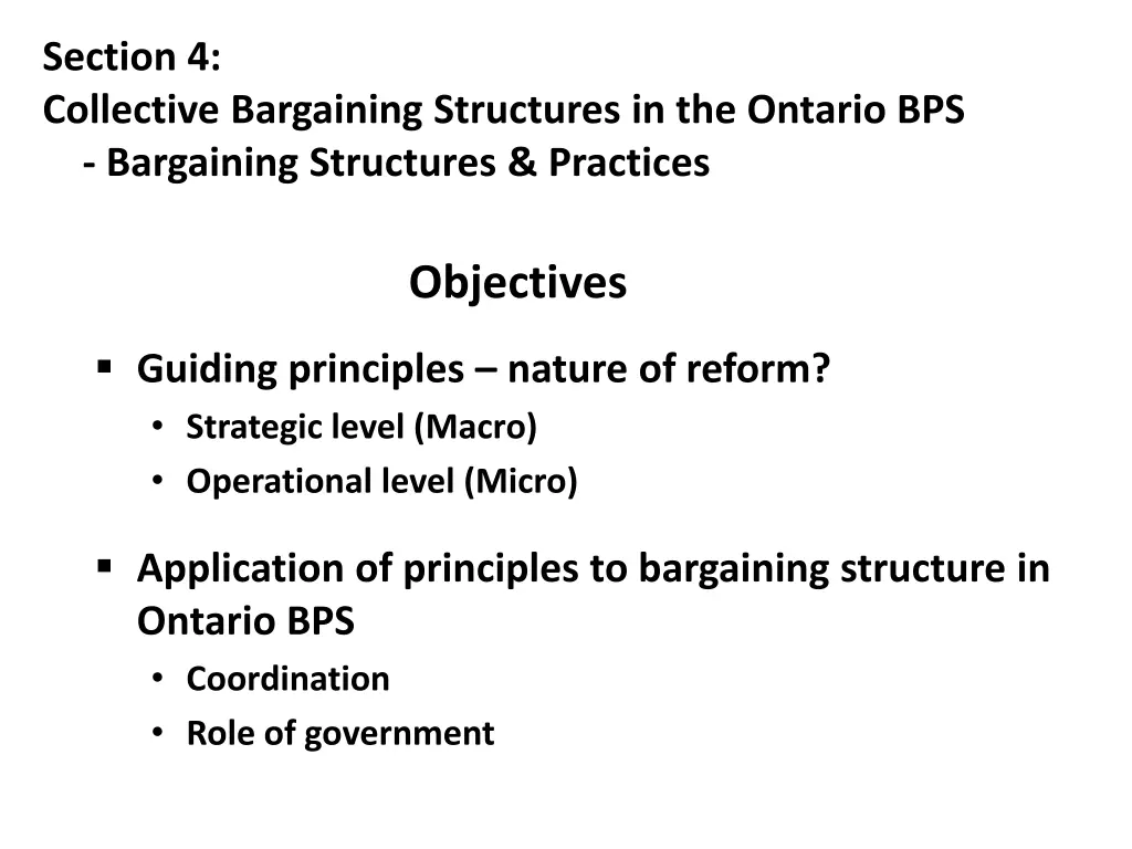 section 4 collective bargaining structures
