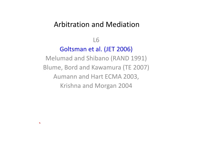 arbitration and mediation