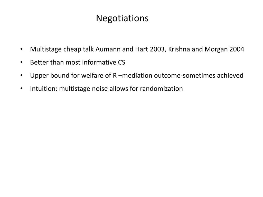 negotiations