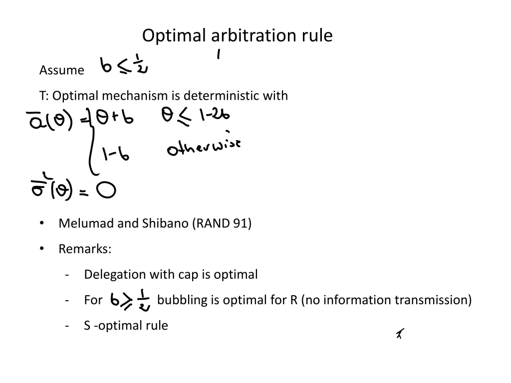 optimal arbitration rule