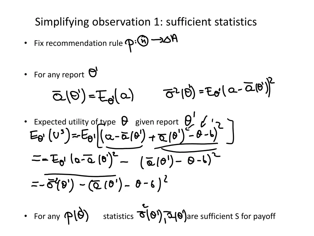 simplifying observation 1 sufficient statistics