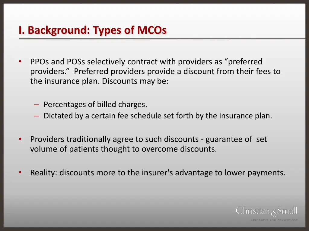 i background types of mcos 1