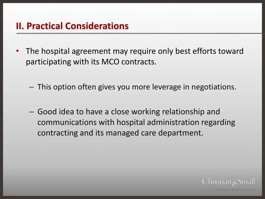 ii practical considerations 1
