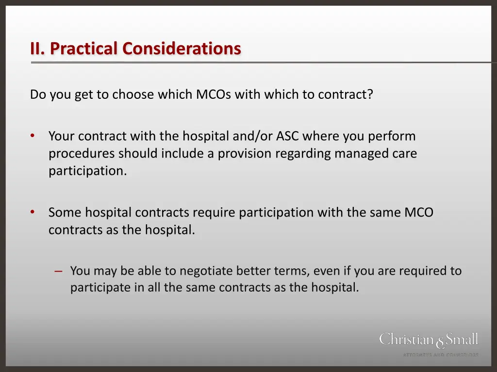 ii practical considerations