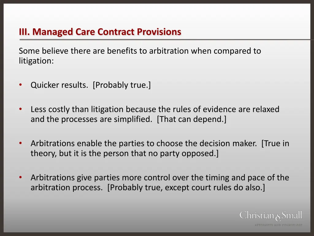 iii managed care contract provisions 14
