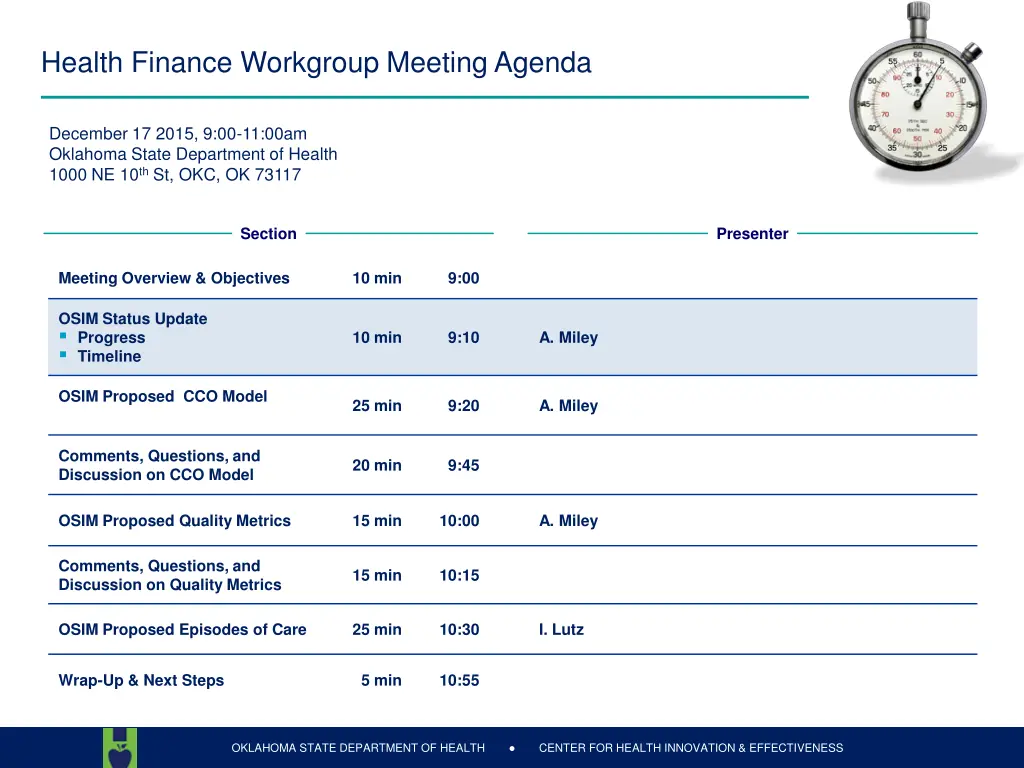 health finance workgroup meeting agenda 1