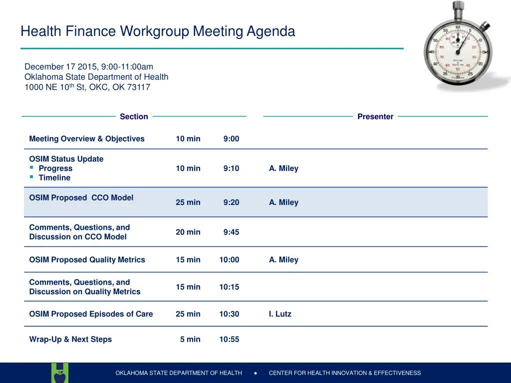 health finance workgroup meeting agenda 2