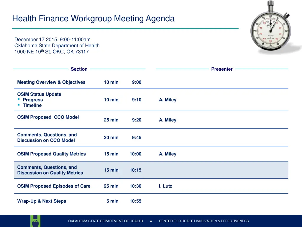 health finance workgroup meeting agenda 5