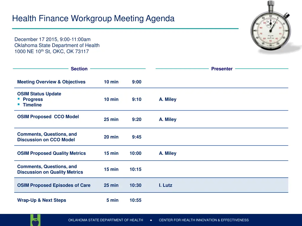 health finance workgroup meeting agenda 6