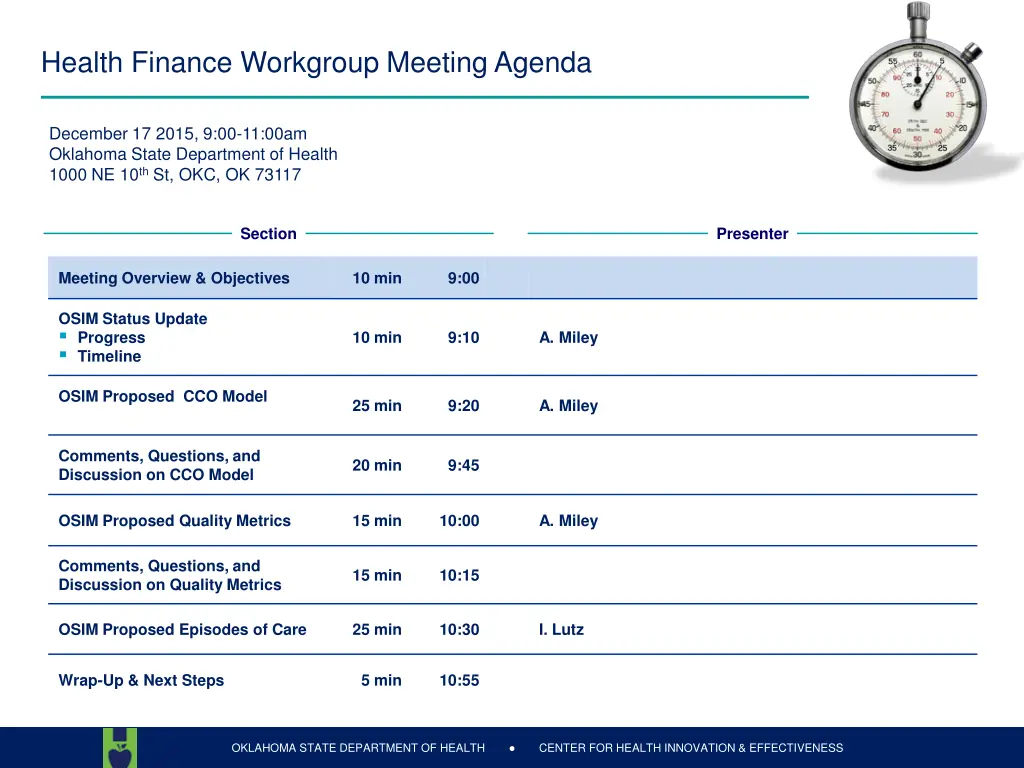health finance workgroup meeting agenda