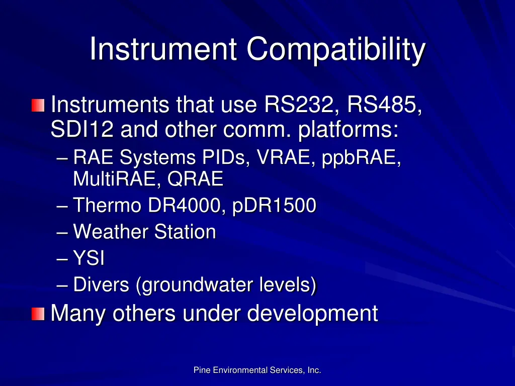 instrument compatibility