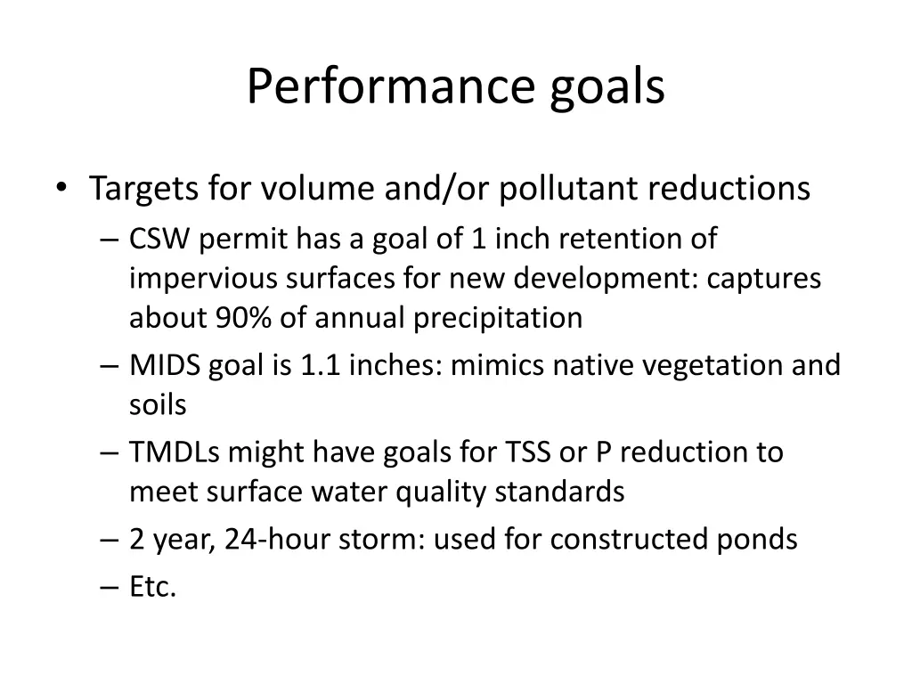 performance goals