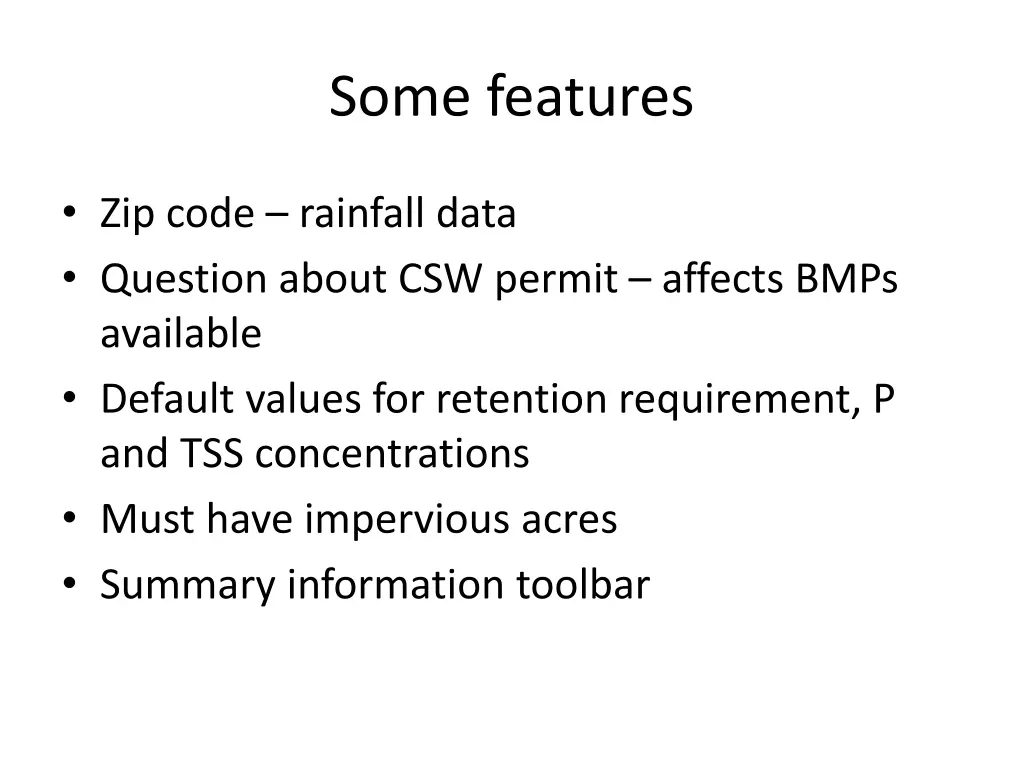 some features
