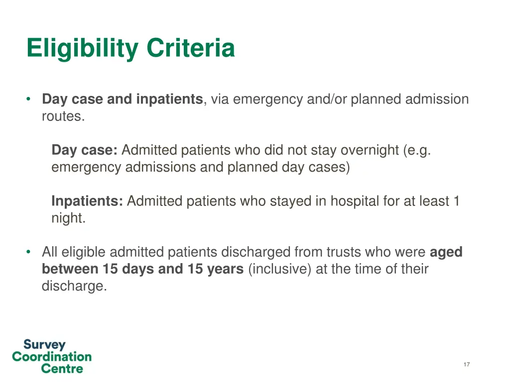 eligibility criteria 1