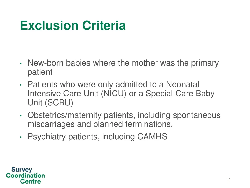 exclusion criteria