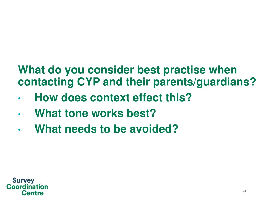 what do you consider best practise when