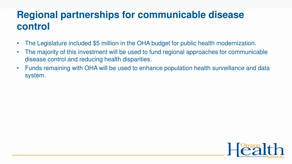 regional partnerships for communicable disease