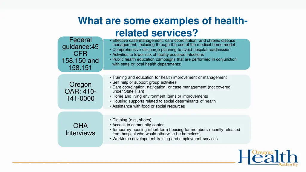 what are some examples of health related services
