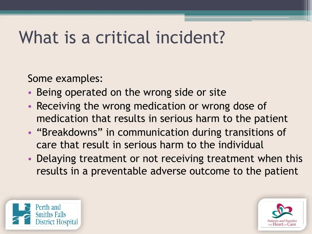what is a critical incident 1