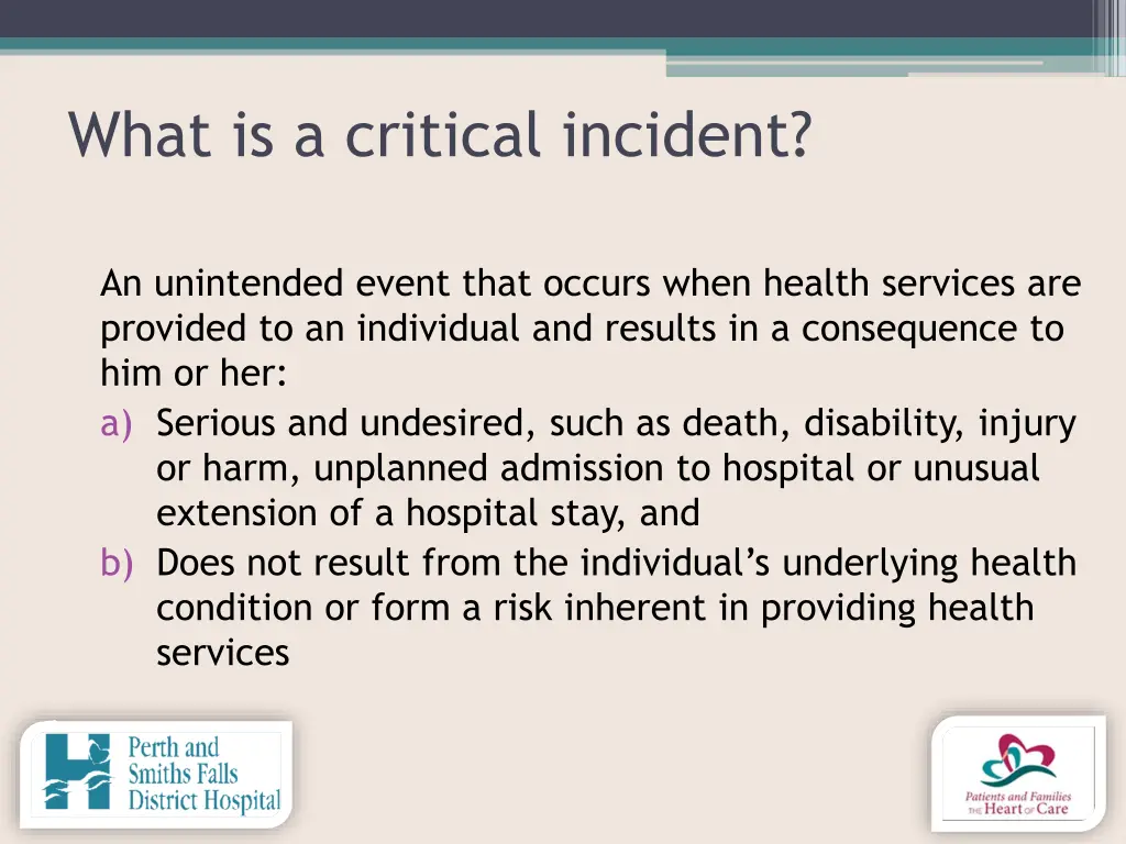 what is a critical incident
