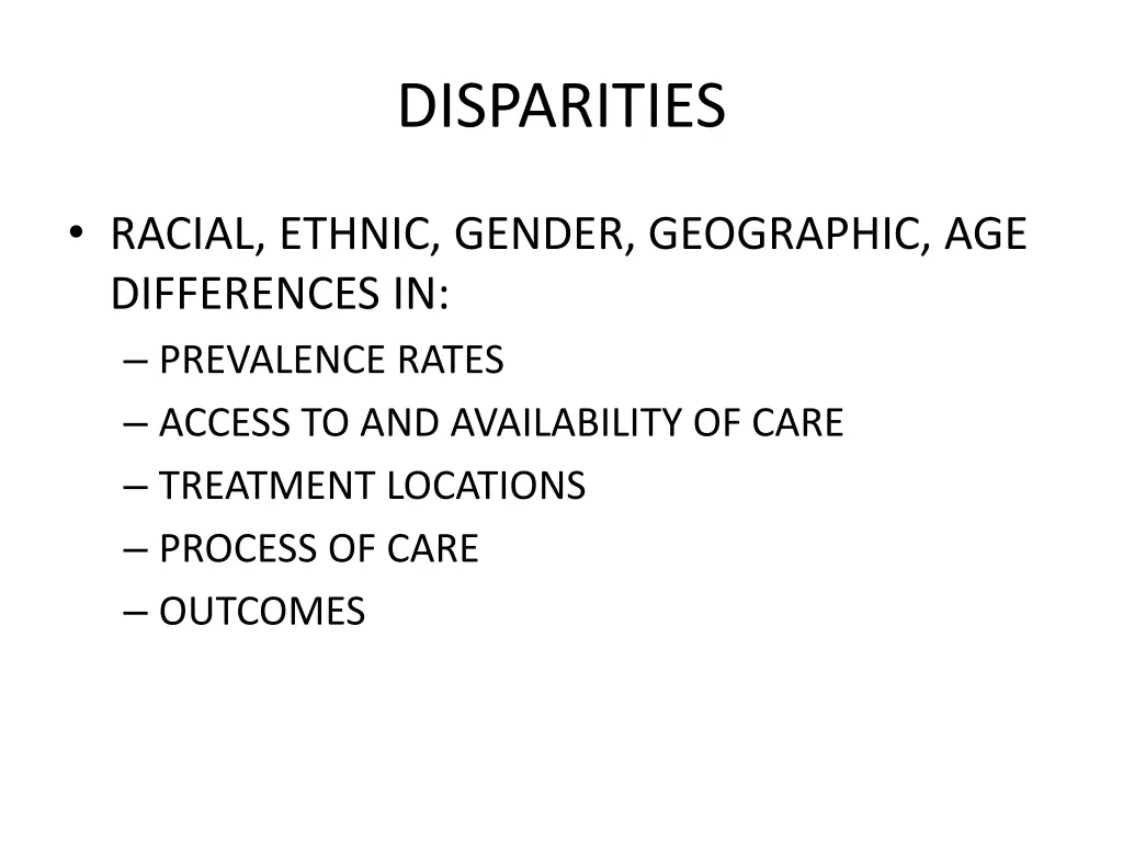 disparities
