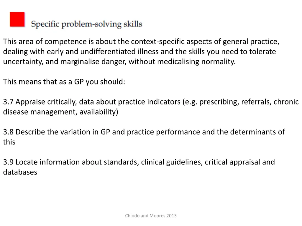 this area of competence is about the context 2