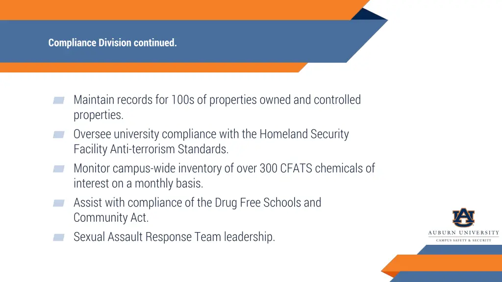 compliance division continued