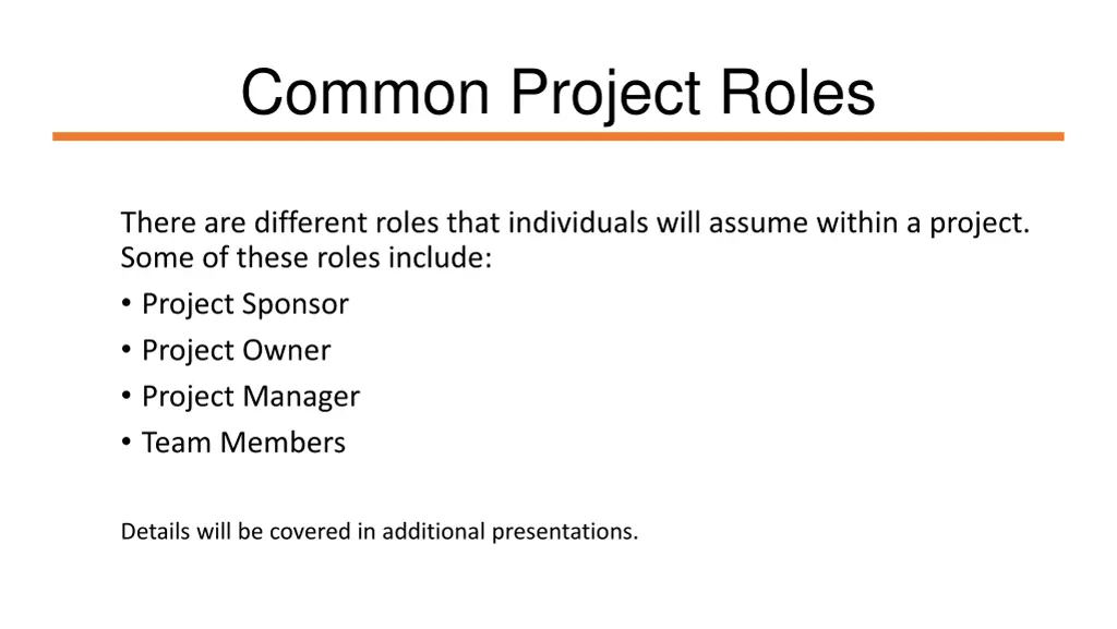 common project roles