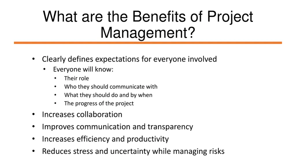 what are the benefits of project management