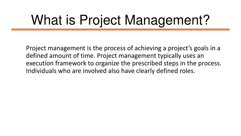 what is project management