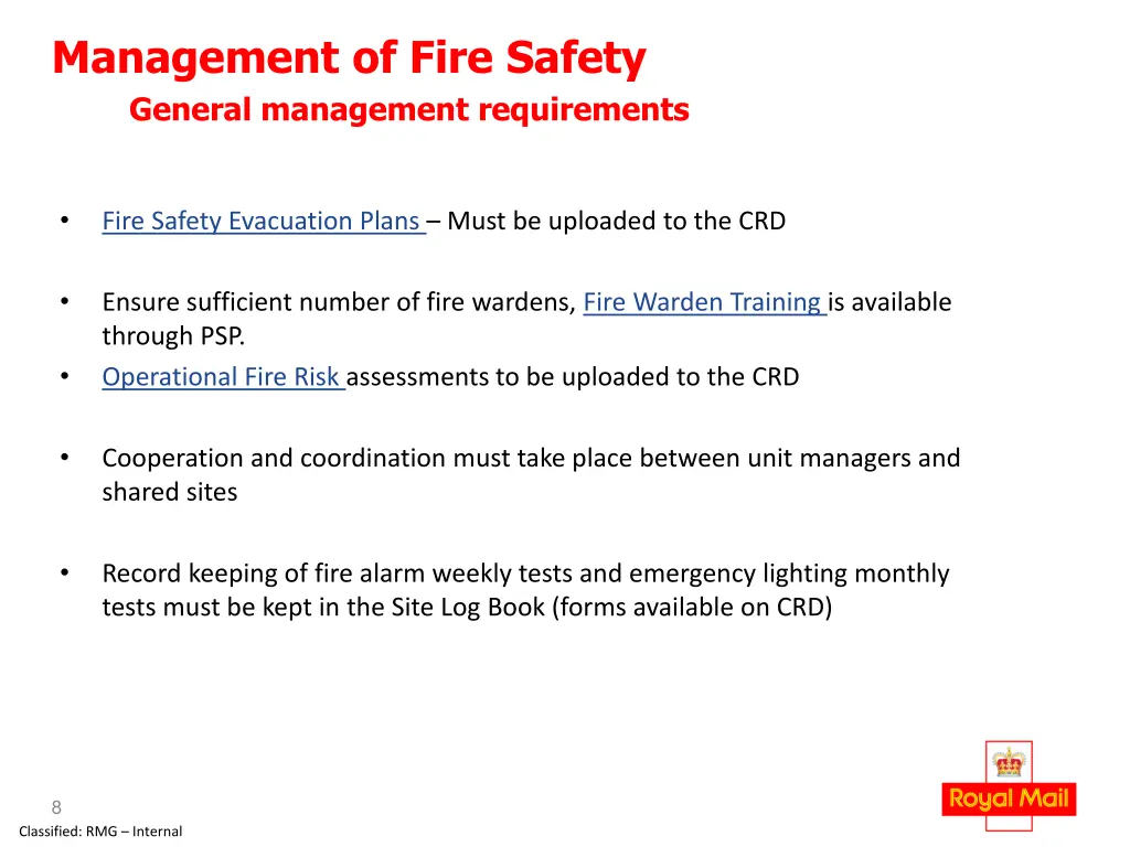 management of fire safety general management