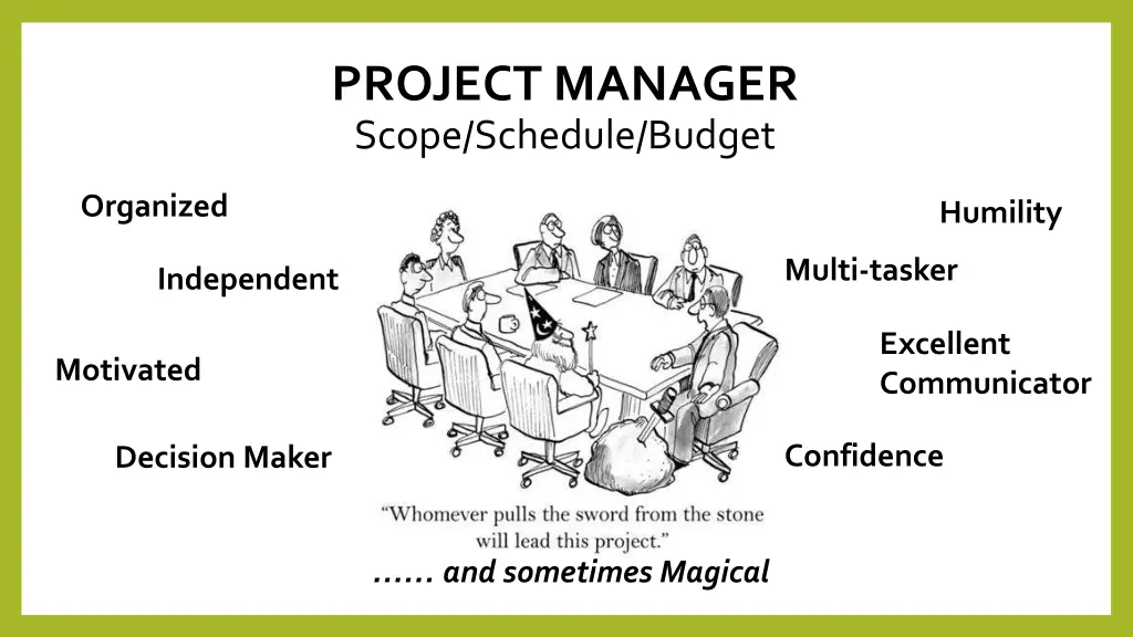 project manager scope schedule budget