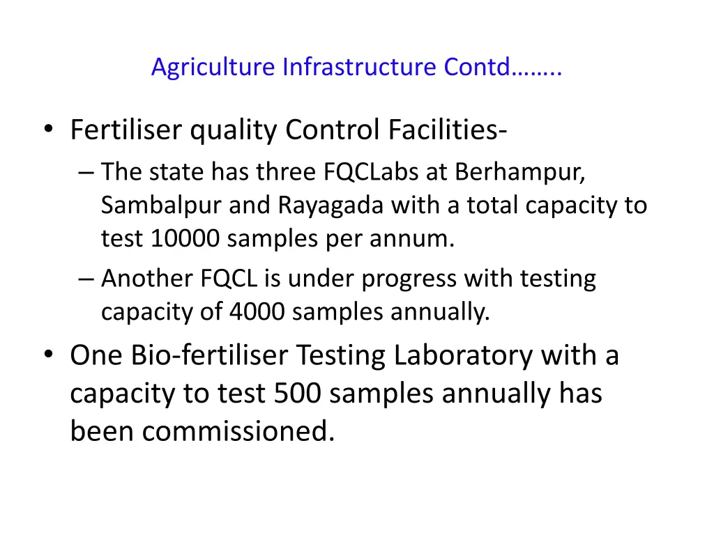 agriculture infrastructure contd 2
