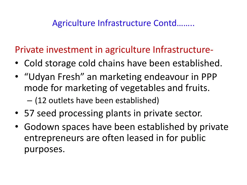 agriculture infrastructure contd 3