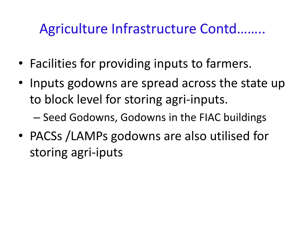 agriculture infrastructure contd 4