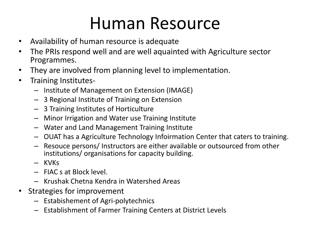 human resource availability of human resource