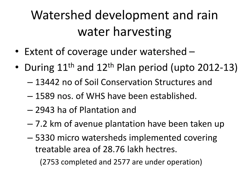 watershed development and rain water harvesting